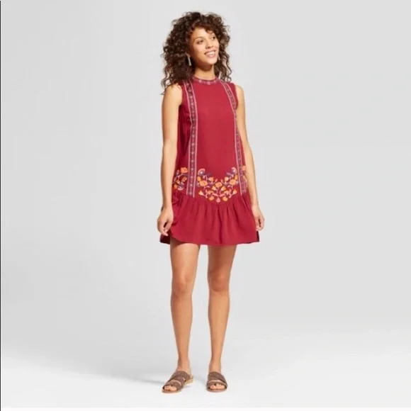 Xhilaration | Dresses | Xhilaration Maroon Embroidered Drop Waist Dress | Poshmark Xhilaration | Dresses | Xhilaration Maroon Embroidered Drop Waist Dress | Poshmark